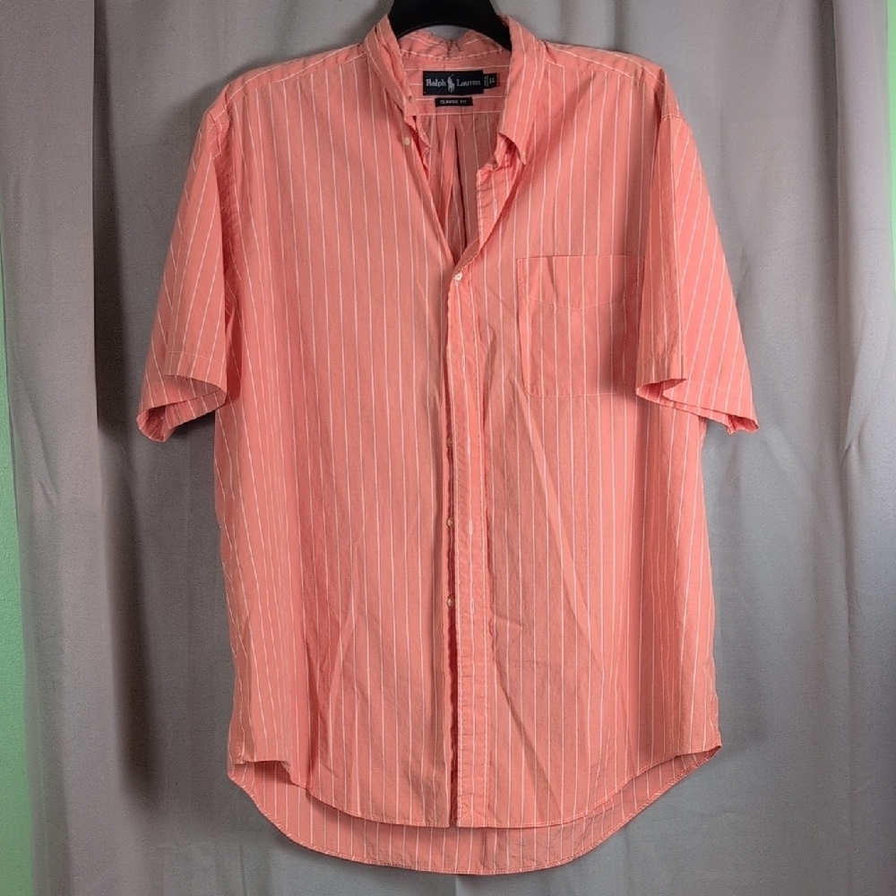 Ralph Lauren Orange Casual Button Down Shirt. Euc. XL‎